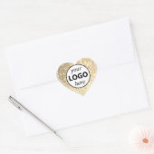Luxe Golden Glitter Sparkle Stars met Logo Hart Sticker (Envelop)