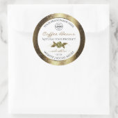 Luxe Golden Glitter White Product Label Voeg Logo  (Tas)