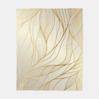 Luxe golden golven: premium  design fleece deken