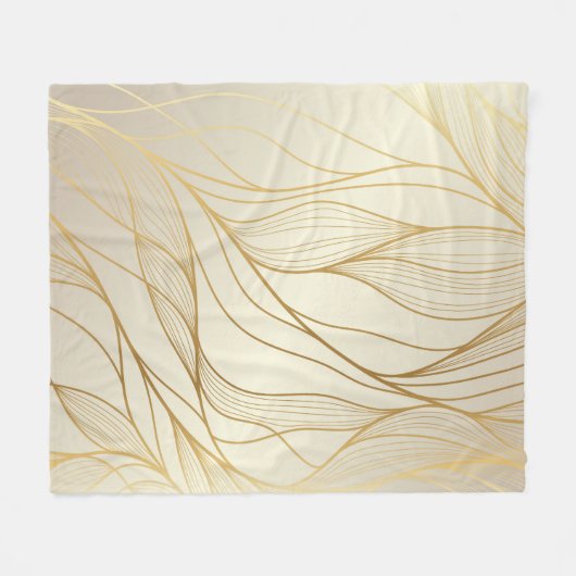 Luxe golden golven: premium  design fleece deken (Voorkant (Horizontaal))