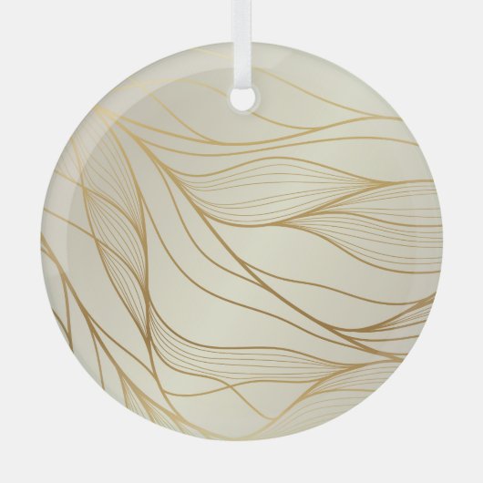 Luxe golden golven: premium design glas ornament (Voorkant)