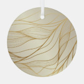 Luxe golden golven: premium design glas ornament (Achterkant)