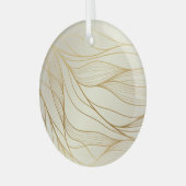 Luxe golden golven: premium design glas ornament (Voorkant links)