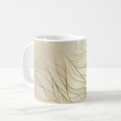 Luxe golden golven: premium design koffiemok (Voorkant links)