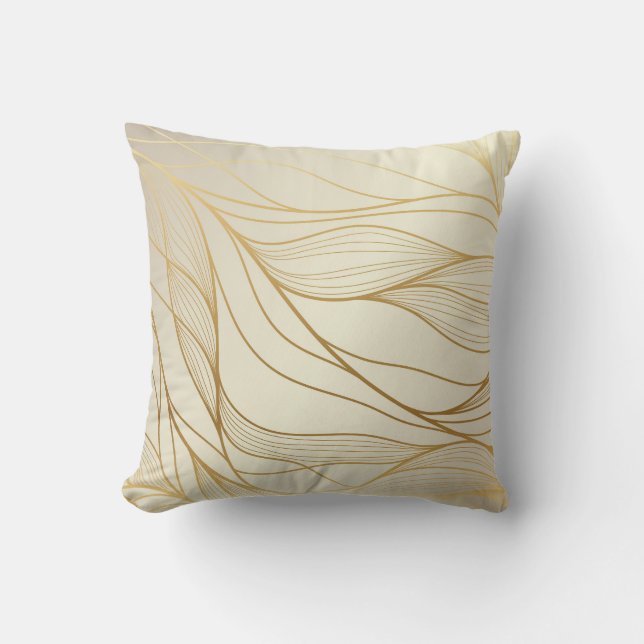 Luxe golden golven: premium  design kussen (Voorkant)