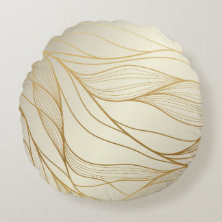 Luxe golden golven: premium  design rond kussen