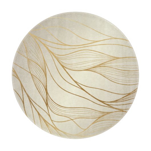 Luxe golden golven: premium design snijplank (Voorkant)