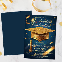 Luxe Golden Graduation Cap met Confetti