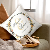 Luxe Golden Noir Wedding Monogram Sierkussen