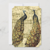 Luxe Golden Peacock huwelijksuitnodiging Kaart (Achterkant)