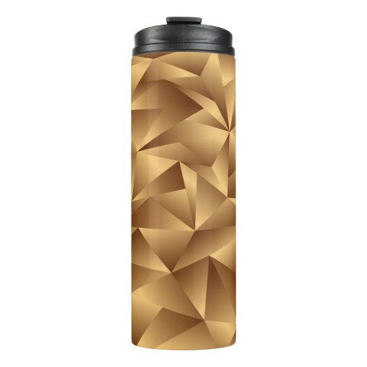 Luxe golden polygon patroon thermosbeker (Voorkant)