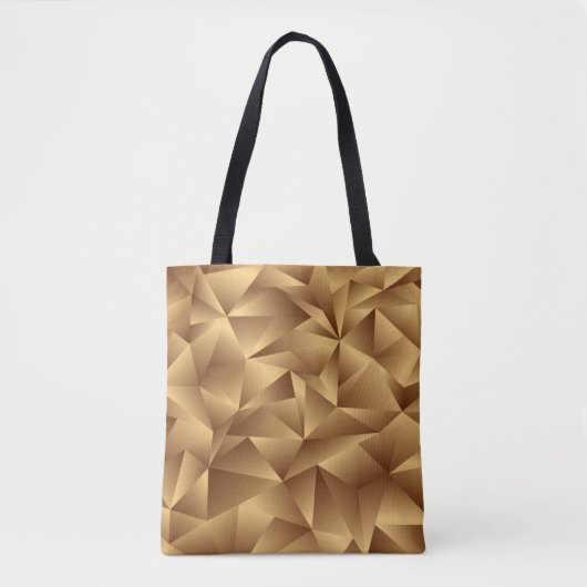 Luxe golden polygon patroon tote bag (Voorkant)