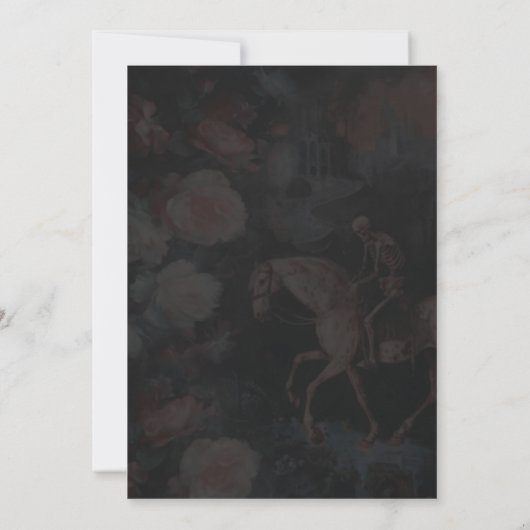 Luxe Gothic Romance Wedding Invitation Kaart (Achterkant)