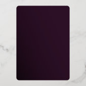 Luxe Gotische Bruiloft Paarse Gouden Rozen Folie Uitnodiging (Achterkant)