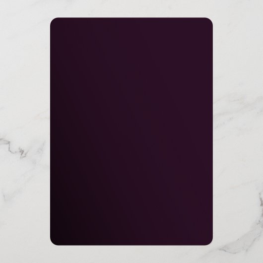 Luxe Gotische Bruiloft Paarse Gouden Rozen Folie Uitnodiging (Achterkant)