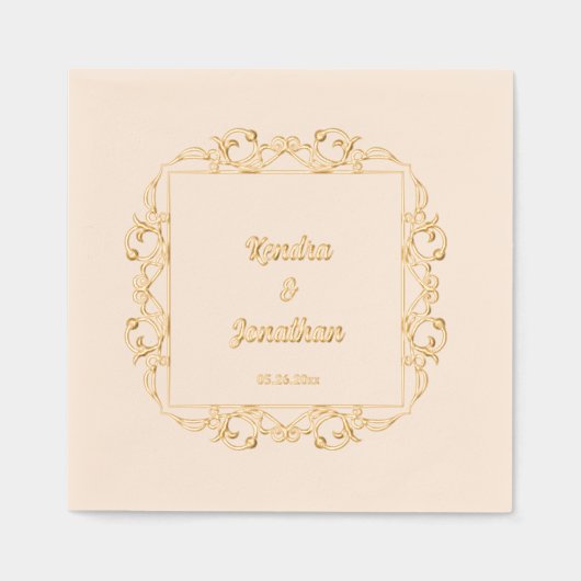 Luxe Gotische Huwelijk, Bruid en Bruidegom Namen Folie Servetten (Voorkant)