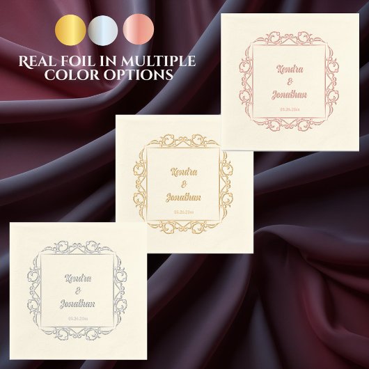 Luxe Gotische Huwelijk, Bruid en Bruidegom Namen Folie Servetten