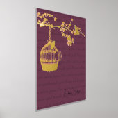 Luxe Goud abstract Modern Cherry Blossom Folie Afdrukken (Laagn)