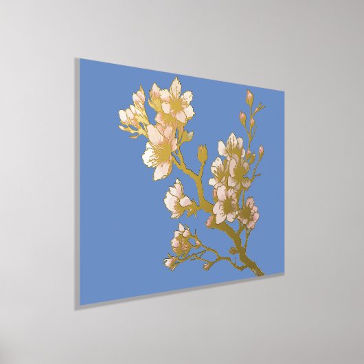 Luxe Goud abstract Modern Cherry Blossom Folie Afdrukken (Laagn)