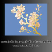 Luxe Goud abstract Modern Cherry Blossom Folie Afdrukken