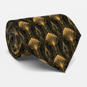 Luxe Goud Art Deco Geometrische Gatsby Stropdas (Opgerold)