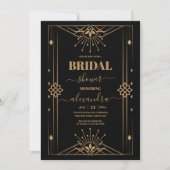 Luxe Goud Art Deco Geweldig 1920s Vrijgezellenfees Kaart (Voorkant)