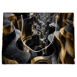 Luxe Goud Blauw 3D Kubus Tunnel Groot Cadeauzakje