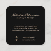 luxe goud botanische scriptfoto vierkante visitekaartje (Achterkant)