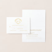 Luxe Goud Bruiloft monogram kuif Maaltijd selectie Folie Kaarten (Display)