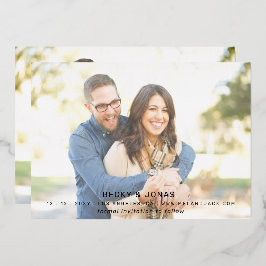 Luxe Goud Calligraphy 2 foto's Save The Date Folie Uitnodiging