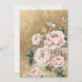 Luxe Goud Chinoiserie Bloemenfoto Save the Date Kaart (Achterkant)