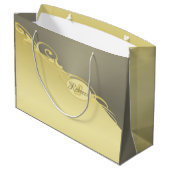 Luxe goud decoratief op goud&zilver, Monogram, Groot Cadeauzakje (Achterkant Gekanteld)