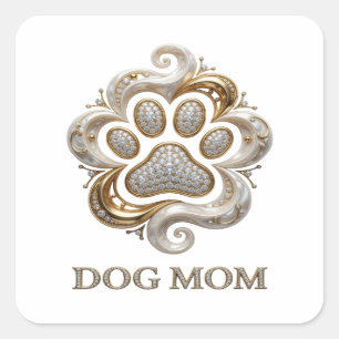 Luxe Goud DOG MOM Sticker Grafisch