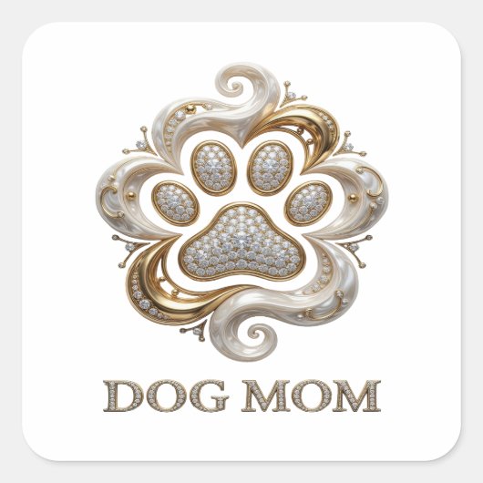 Luxe Goud DOG MOM Sticker Grafisch (Voorkant)