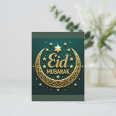 Luxe Goud Eid Mubarak Briefkaart (Staand voorkant)
