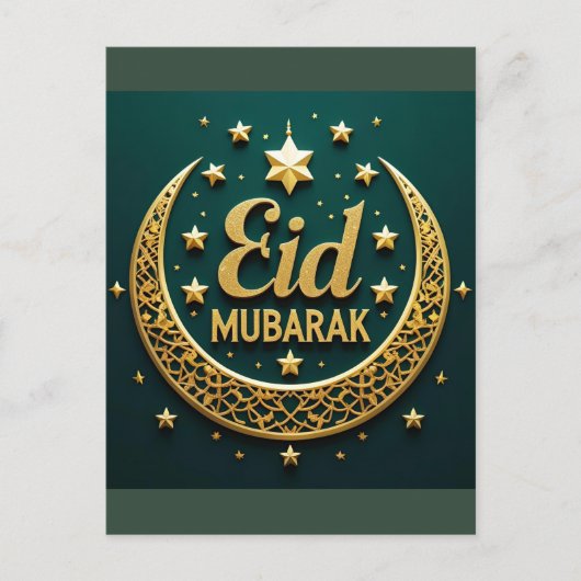 Luxe Goud Eid Mubarak Briefkaart (Voorkant)