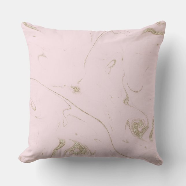 Luxe goud en blush marmeren beeld kussen (Voorkant)