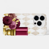 Luxe Goud en Bourgogne Kaarsenliefhebbers Case-Mate iPhone Case (Achterkant (horizontaal))