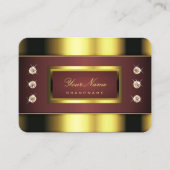 Luxe goud en Bourgondië met Faux Strass Visitekaartje (Voorkant)