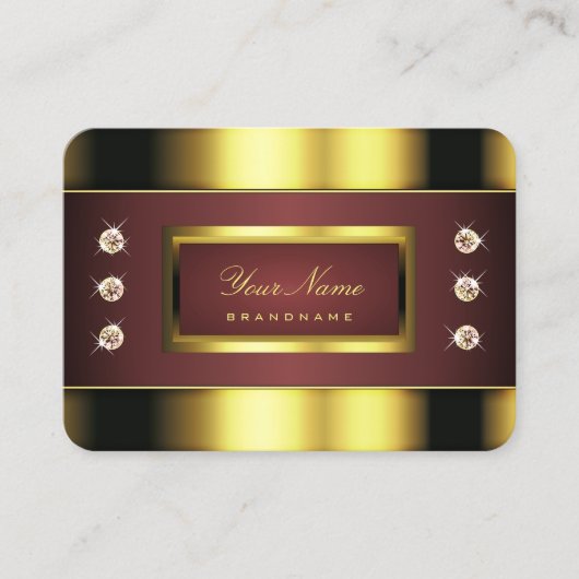 Luxe goud en Bourgondië met Faux Strass Visitekaartje (Voorkant)