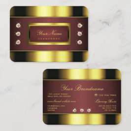 Luxe goud en Bourgondië met Faux Strass Visitekaartje