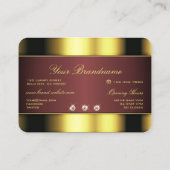 Luxe goud en Bourgondië met Faux Strass Visitekaartje (Achterkant)