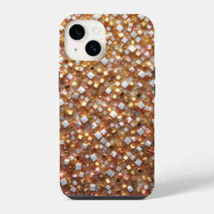 Luxe Goud en Diamant Mozaïek Geometrische Glinster iPhone 14 Hoesje