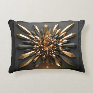 Luxe goud en donkere kristal 3D geometrische acces Accent Kussen
