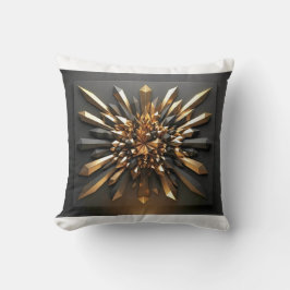Luxe goud en donkere kristal 3D geometrische acces Kussen