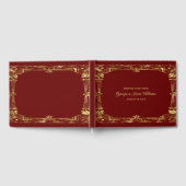Luxe goud en donkerrood art deco lijst gastenboek (Volledig)