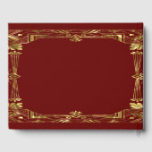 Luxe goud en donkerrood art deco lijst gastenboek (Achterkant)