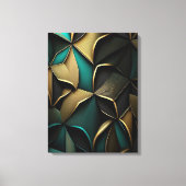 Luxe goud en emerald abstract patroon canvas afdruk (Voorkant)