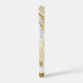 Luxe Goud en Ivoor Monstera Leaf iPhone 15 Case (Linkerkant)