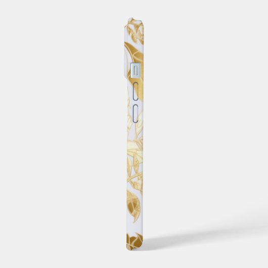 Luxe Goud en Ivoor Monstera Leaf iPhone 15 Case (Linkerkant)